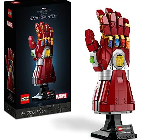LEGO 76223 Marvel Guanto dell'Infinito di Iron Man, Modellino da Costruire con Gemme dell'Infinito, Set Film Avengers: Endgame, Idea Regalo per Adulti