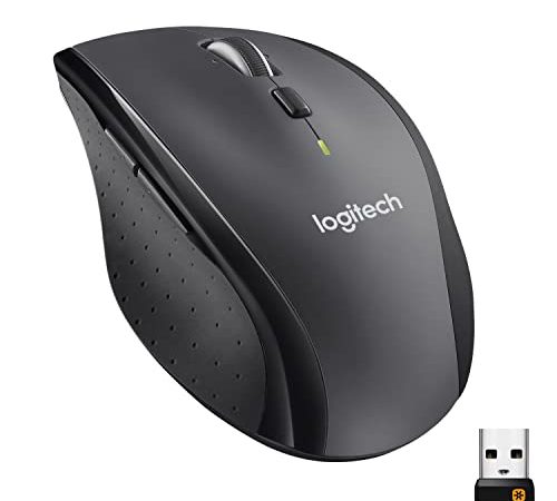 Logitech M705 Marathon Mouse Wireless, Ricevitore USB Unifying 2,4 GHz, 1000 DPI, 5 Pulsanti Programmabili, Durata Batteria di 3 Anni, Compatibile con PC, Mac, Laptop, Chromebook - Grigio