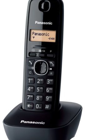 Panasonic KX-TG1611JTH Telefono Cordless DECT Singolo con Base Montabile a Parete, Nero