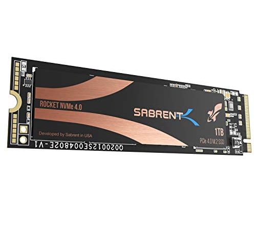 Sabrent SSD 1TB, SSD interno, Rocket SSD NVMe PCIe 4.0 M.2 2280, Disco a stato solido a massime prestazioni, Gen 4, per PS5, Lettura fino a 5000 (MB/s), (SB-ROCKET-NVMe4-1TB)
