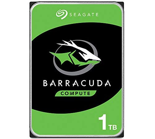 Seagate BarraCuda 1 TB Hard Disk Interno, SATA da 6 GBit/s, 3,5", 7.200 RPM, Cache da 64 MB per PC Desktop, Pacchetto di Facile Apertura (ST1000DMZ10), ‎Argento [Amazon Exclusive]