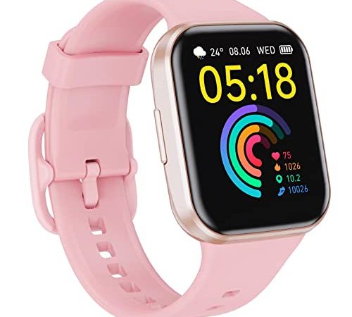 Smartwatch Donna, 2023 Orologio Smartwatch Donna, 1,69" Orologio Fitness, Impermeabil IP67 Smart Watch con Contapassi, Cardiofrequenzimetro, Monitor Sonno, SpO2, Notifiche Messaggi per Android iOS