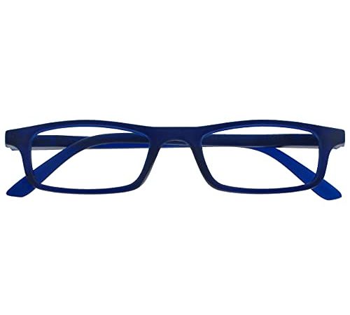 The Reading Glasses Company Opaco Blu Navy Leggero Lettori Stile Designer Uomo Donna Cerniere Molla R17-3 +1,50 - 50 Gr