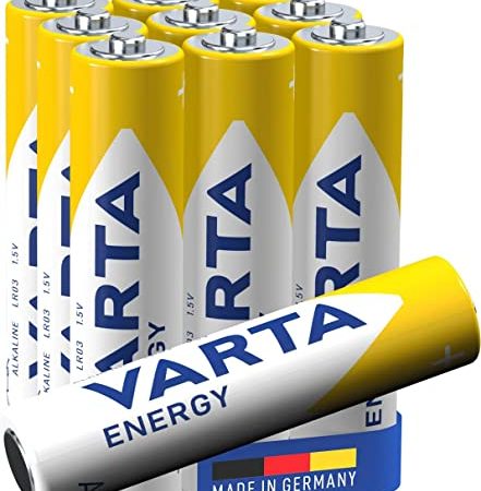 Varta 4103 – Pack di 10 batterie alcaline AAA, colore: blu