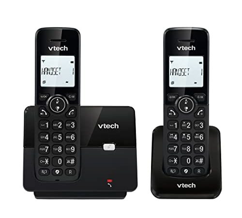 Vtech Telefono cordless con due ricevitori, Nero, CS2001