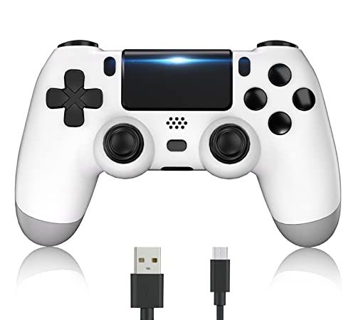 YUYIU 【Aggiornamento】 Wireless Controller per Ps4 Remote Plays-tation 4/Slim/Pro/PC, Controllori con Doppio Vibrazione Shock Speaker, Jack per Cuffie Touch Pad Six Axis Motion Control