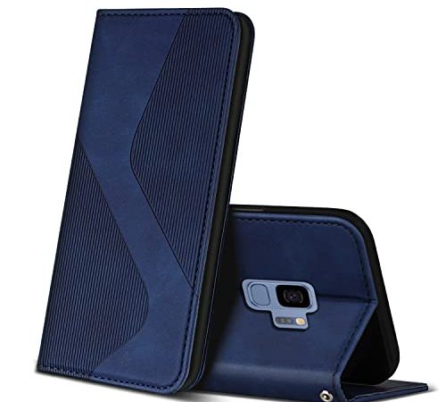 ZONNAVI Cover per Samsung Galaxy S9, Flip Custodia Pelle PU con [Slot Cart] [Supporto Stand] [Magnetica], Cover a Libro Portafoglio per Samsung Galaxy S9 (Blu)