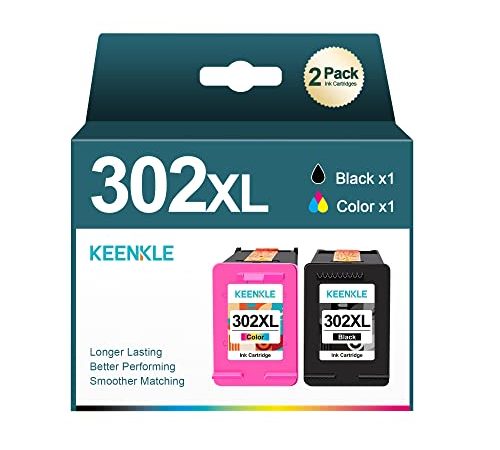 302XL Cartucce d'inchiostro Rigenerato Compatibili per HP 302 XL Nero e Colore Cartucce per HP Envy 4520 4525 Officejet 3830 3831 3833 3835 4650 5220 5230 Deskjet 2130 3630 3632 (1 Nero, 1 Colore)