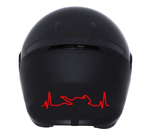 Autodomy Confezione Adesivi Casco Moto Cardio 2 Pezzi per Moto (Rosso)