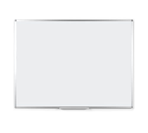 BoardsPlus - Lavagna Magnetica Bianca, 90 x 60 cm, Lavagna Cancellabile A Secco Con Cornice Sottile In Alluminio Anodizzato, Superficie In Acciaio Laccato