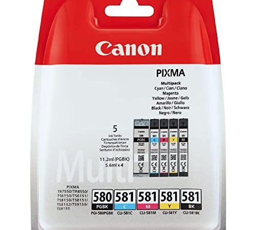 Canon PGI-580/CLI-581 BK/C/M/Y Serbatoi Inchiostro, Multipack Blister