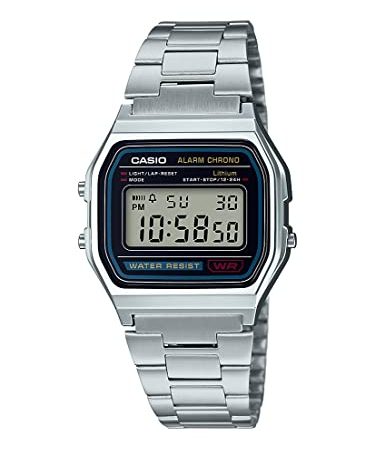 Casio Vintage A158WA-1CR - Orologio da Polso Digitale, Argento