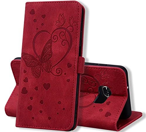 CXTcase Cover Samsung Galaxy S7,Cover a Libro Samsung S7,Cover a Portafoglio per Galaxy S7,Cover di Pelle Case Flip Custodia per Samsung Galaxy S7 con Funzione di Appoggio&Carta Fessura,Rosso