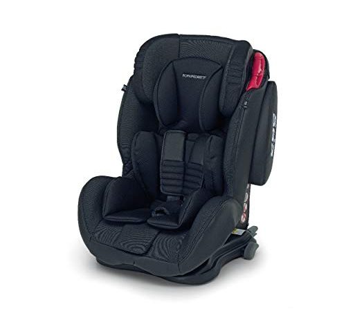 Foppapedretti Isodinamyk Seggiolino Auto IsoFix, Gruppo 1/2/3 (9-36 Kg) per Bambini da 9 Mesi a 12 Anni circa, Fissaggio al Veicolo con Cintura a Cinque Punti, 66 x 50 x 76 cm, Nero (Titanium)