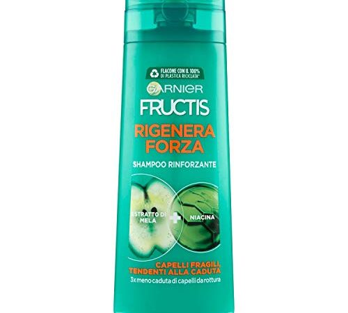 Garnier Shampoo Fructis Rigenera Forza, Shampoo per Capelli Fragili, Tendenti alla Caduta da Rottura, 250 ml