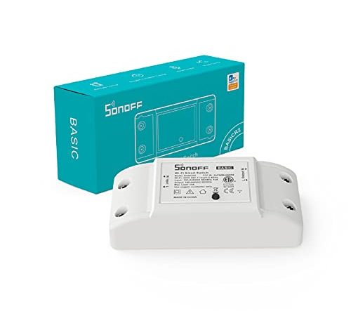 Interruttore intelligente, SONOFF BASICR2 WiFi Wireless intelligente DIY per Smart Home, 10A, 2.4G wifi, ewelink APP, Funziona con Alexa, Google Home Assistant