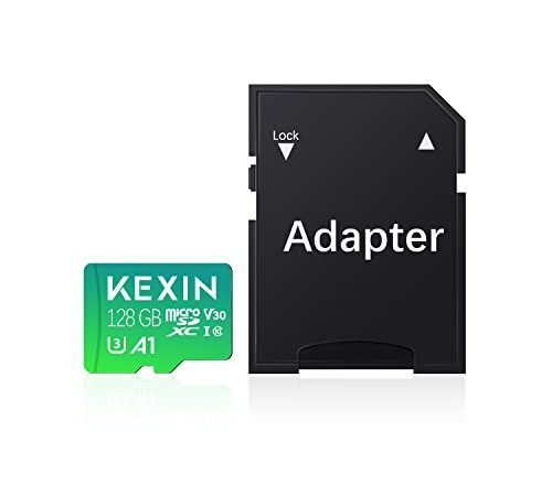 KEXIN 128GB Scheda MicroSD Classe 10 con Adattatore SD Incluso Scheda di Memoria Micro SD 128 GB Scheda Micro SDXC 128 Giga Micro SD Card TF Card A1, U3, C10, V30 per Videocamera, Switch, Gopro Verde