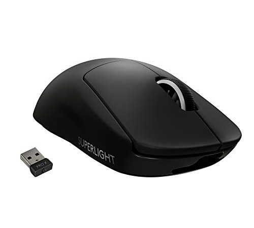 Logitech G PRO X SUPERLIGHT Mouse Gaming Wireless, Sensore HERO 25K, 25.600 DPI, Ultraleggero con 63g, Progettato ‎per eSport, 5 Pulsanti Programmabili, PC/Mac/Laptop - Nero