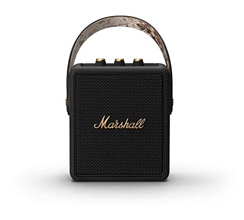 Marshall Stockwell II Bluetooth Altoparlante Portatile, Senza fili Casse, Impermeabilità IPX4, 20 ore riproduzione Nero e ottone