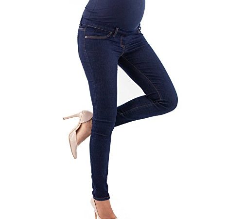 Milano - Jeans Premaman Basico, Super Elastico e Comodo, vestibilità Skinny, Lavaggio Basic, Tanti Colori - Made in Italy (Denim, M)