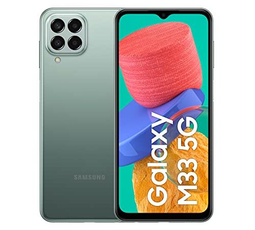 Samsung Galaxy M33 5G Smartphone Android Display 6.6'’¹ FHD+ TFT LCD Batteria 5.000 mAh Quattro Fotocamere, Principale 50 MP, RAM 6GB Memoria Interna 128 GB, Green [Versione italiana] Esclusiva Amazon