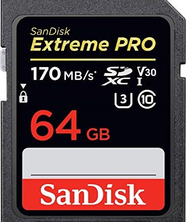 SanDisk Extreme PRO, Scheda Di Memoria Da 64 GB SDXC Fino A 170 MBs, Nero