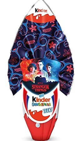 Uovo di Pasqua Kinder GranSorpresa Maxi, uovo di cioccolato finissimo al latte con sorpresa Stranger Things, 220g