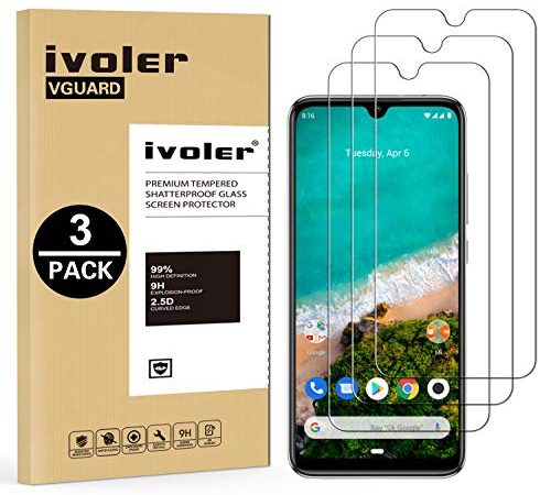 VGUARD [3 Pack] Pellicola Vetro Temperato per Xiaomi Mi A3, Pellicola Protettiva Protezione per Schermo per Xiaomi Mi A3