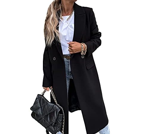 WHZXYDN Cappotto Lungo in Lana da Donna Autunno E Inverno con Collo Lungo E Caldo