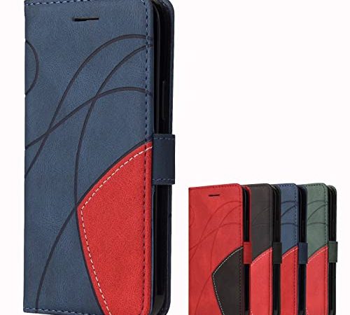 xinyunew Cover per Xiaomi Mi A2 Lite/Redmi 6 PRO, Custodia in PU Pelle per Xiaomi Mi A2 Lite/Redmi 6 PRO, Portafoglio Cover a Libro con Chiusura Magnetica e Slot per Carte, Blu