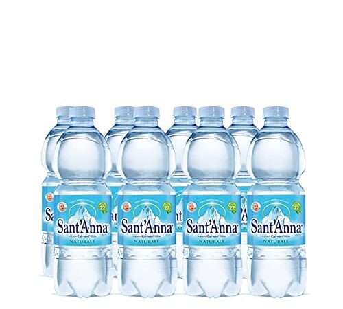 Acqua Sant'Anna, Pack 0,5L Naturale, 96 bottiglie di Acqua Minerale Naturale in Bottiglie di Plastica 100% Riciclabile