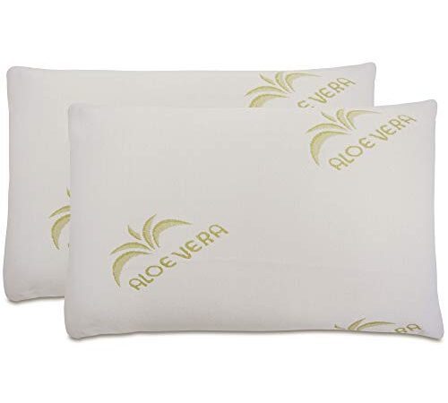 Baldiflex Emporio, Coppia di Cuscini Saponetta Memory Foam, Aloe Vera, Altezza 11 cm