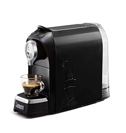 Bialetti Super, Macchina da Caffè Espresso per Capsule in Alluminio, 1200W, 0.7 litres, Nero