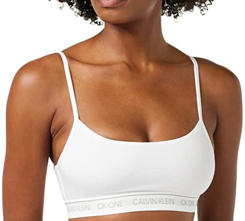 Calvin Klein Unlined Bralette Imbottitura, White, (Taglia Produttore: Medium) Donna