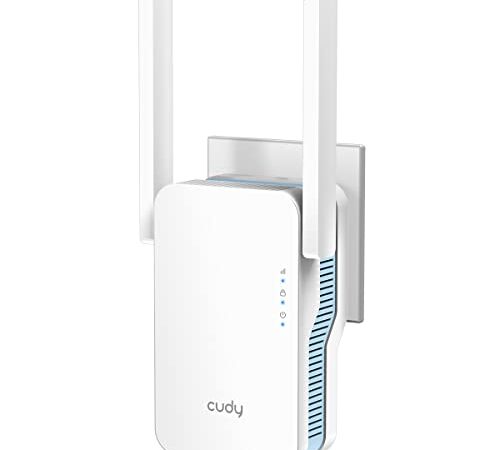 Cudy RE1200 Booster wireless AC1200 Dual Band WiFi Extender, WiFi Range Extender, 300 Mbps su 2,4 GHz, 867 Mbps su 5 GHz, copre fino a 1500 piedi quadrati, collega 30 dispositivi, modalità AP, WPS