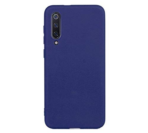 cuzz Custodia Xiaomi Mi 9 SE+{Film di Vetro temperato}Silicone TPU Cover Morbida Protettiva Custodia Ultra Sottile Leggero Cover-Blu Scuro