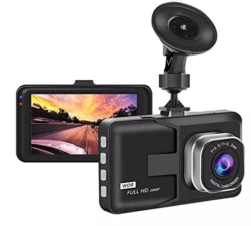 Dash Cam Telecamera Auto 720P Telecamera Per Auto 3 Pollici 120° Wide con Sensore Movimento, Sensore Parcheggio , WDR, Registrazione in Loop, Rilevatore Di Movimento