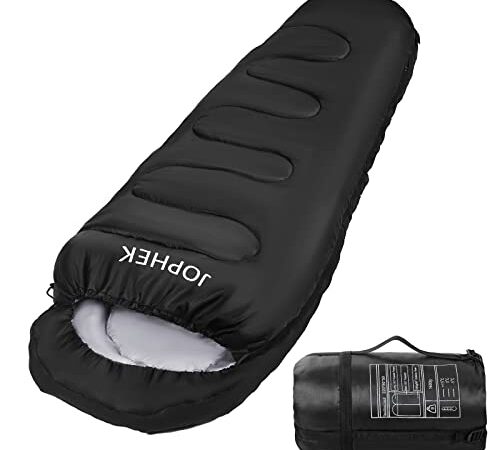 JOPHEK Sacco A Pelo,1.6kg Sacco A Pelo Invernale Impermeabile ed Antistrappo Portatile Per Adulti sacco A Pelo 4 Stagioni, Adatto per Escursioni, Campeggio, Alpinismo E Backpacking-220x80x55cm