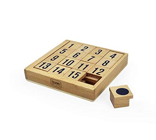 Legami- Puzzle Rompicapo Numerico con Tessere da 1 a 15, in Legno di Faggio, 10x2 cm, FIP0001