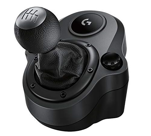 Logitech Driving Force Leva di Cambio, 6 Marce di Velocità con manopola ad H, Pomello del Cambio ‎in Vera Pelle, Sistema Montaggio Integrato, Compatibile con Volanti da Corsa G29 e G920, Nero