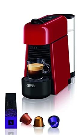 Nespresso Essenza Plus EN200.R, Macchina da caffè di De'Longhi, Sistema Capsule Nespresso, Serbatoio acqua 1L, colore Red