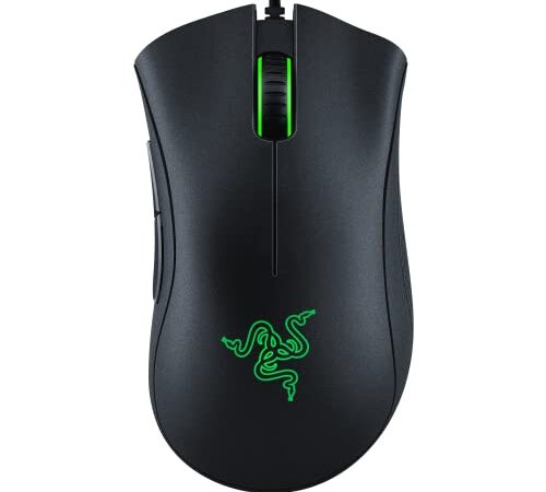 Razer DeathAdder - Mouse da gioco essenziale: sensore ottico 6400 DPI - 5 pulsanti programmabili - interruttori meccanici - impugnature laterali in gomma - nero classico