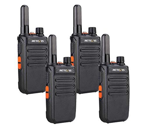 Retevis RB635 Walkie Talkie Professionali, PMR446 LED Torcia, VOX, Portatile Ricetrasmittenti Mini, USB Walkie Talkie Ricaricabili per Ristorante, Attività a Dettaglio (Nero, 4 Pezzi)