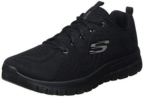 Skechers Graceful Get Connected, Sneaker Donna, Nero (Black Mesh Trim), 39 EU