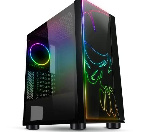 SPIRIT OF GAMER - GHOST ONE - PC Gamer ATX/Matx Case - Vetro Temperato Frontale E Parete - 1 Ventilatore Indirizzabile RGB LED 120mm - ARGB - AURA/MSI MYSTIC/ASROCK