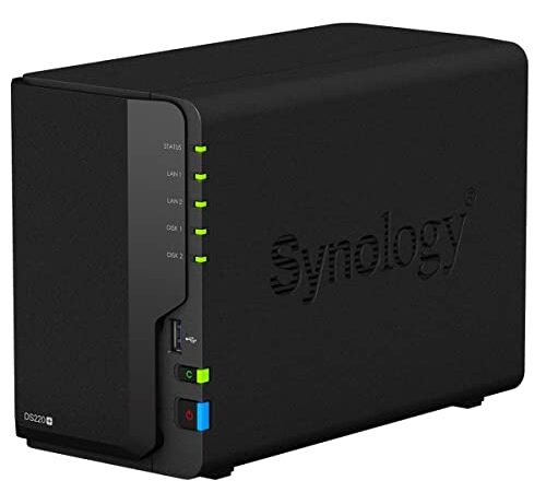 Synology DS220+ 8TB 2 Bay Desktop NAS Solution, installato con 2 x 4TB Seagate IronWolf Drives