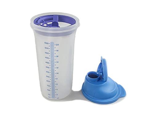 TUPPERWARE Mix-max Shaker Mix-fix in ottone - bicchiere 600 ml XL quick-Shake-it Shake it blu trasparente