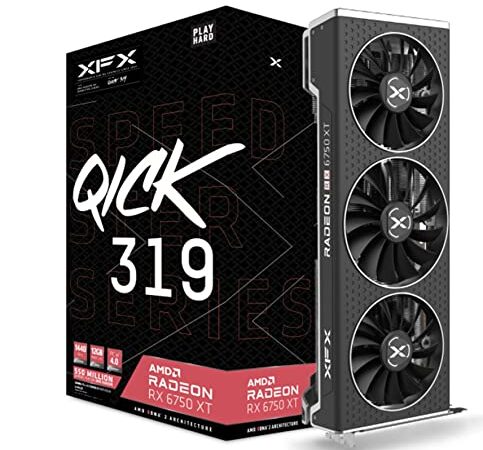 XFX SPEEDSTER QICK319 RADEON RX 6750XT CORE Gaming Scheda Grafica con 12GB GDDR6 HDMI 3xDP, AMD RDNA™ 2 (RX-675XYJFDP)