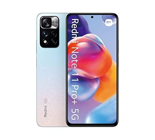 Xiaomi Redmi Note 11 Pro+ 5G, Smartphone, super ricarica da 120 W, fotocamera principale da 108 MP, schermo FHD+ AMOLED da 120 Hz, 4500 mAh, Dimensity MTK 920, 6GB+128GB, blu stella(versione globale).