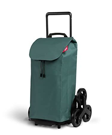 Gimi (GIMIV) 77565 Trolley per la Spesa con 6 Ruote, Impermeabile, 100% Poliestere, capacità 52 l, 44,1 x 50,7 x 95,6 cm, Poliuretano, Verde, Grande